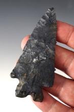 Classic 3 3/8" MacCorkle Bifurcate found in Fayette Co., Ohio. Made from Coshocton Flint.