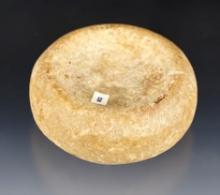 2 11/16" Tan Quartz Discoidal with an inclusion half way through, found in Trigg Co., Kentucky.