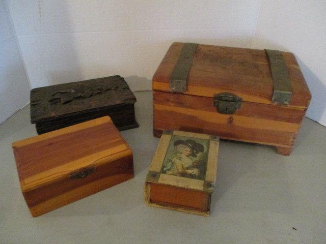 Four Wood Boxes