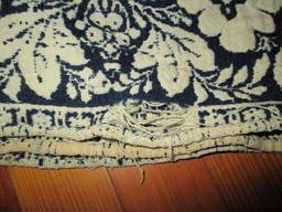 Three Blue and Beige Jacquard Coverlets