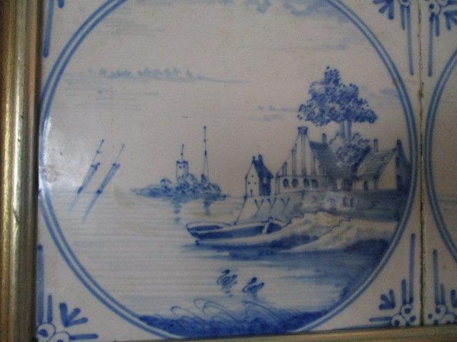 Three Framed Delft Tiles