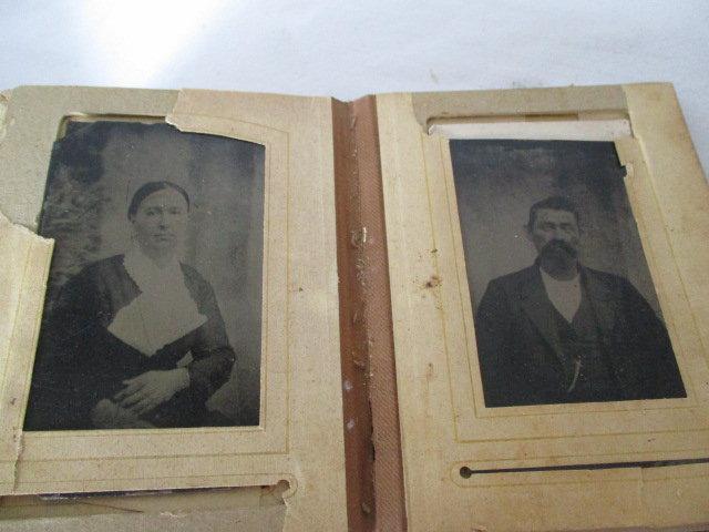 Antique Leather Photo Album with Daguerreotype/Tintypes Photos