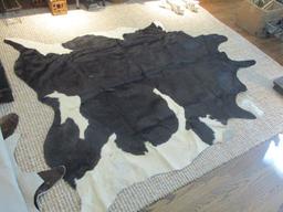 Black and White Cow Hide Skin Rug