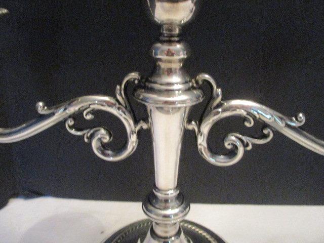 Pair of Weighted Sterling Triple Candelabras