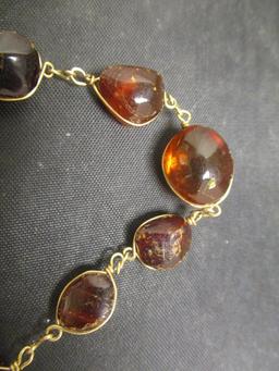 7" Wire Wrapped Amber Bracelet