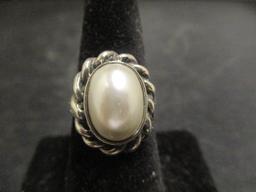 Sterling Silver Faux Pearl Ring