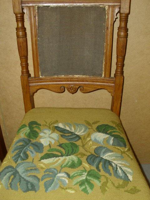 3 Vintage Chairs with Needlepoint Seats & Backs