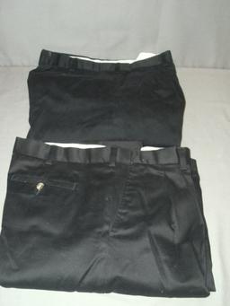 2 Pair Men's Black Pants by George Size 38x32