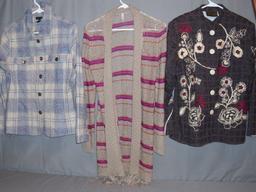 2 Ladies Jackets - 1 Sweater Sizes Large & Med
