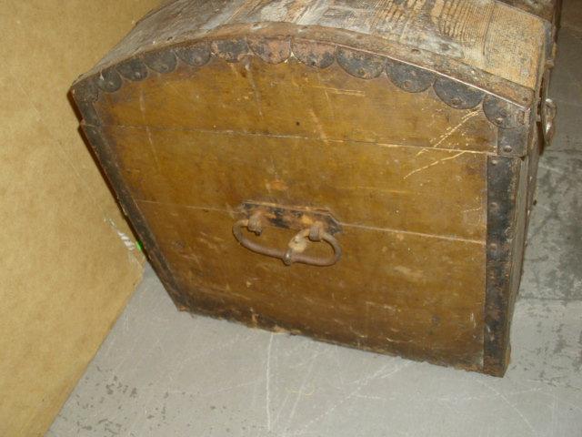 Fantastic Antique Wooden Trunk