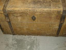 Fantastic Antique Wooden Trunk