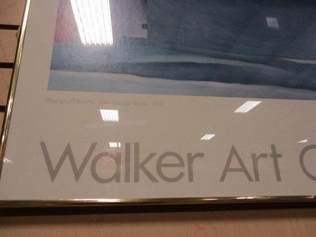 Framed "Walker Art Center-Georgia O'Keeffe Lake George Barns" Poster