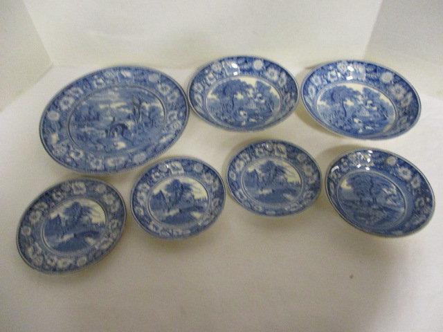 Six Pieces of W.R. Midwinter, Ltd. "Rural England" China