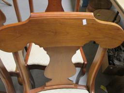 Four Lewisburg Wood Chairs with Upholstered Seats