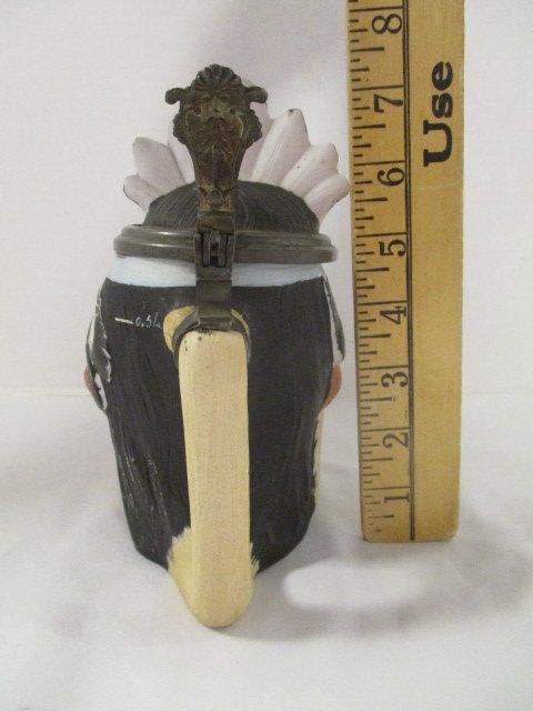 Antique Native American Head Beer Stein