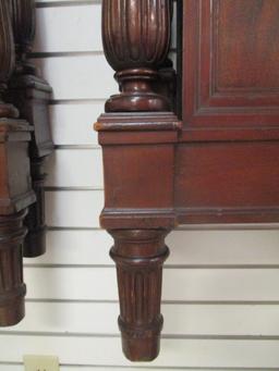 Two Antique Twin Head/Foot Boards with Wood Rails