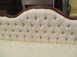 Antique Victorian Sofa with Carved Wood Frame