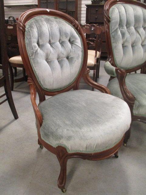 Pair of Victorian Style King and Queen Chairs
