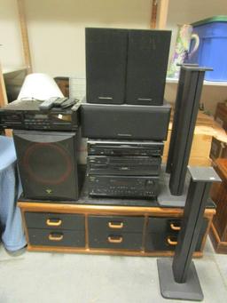 Onkyo Surround Receiver with Components, Cerwin-Vega Speakers, Speaker Stands, and