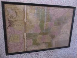 Antique Framed Map of the United States Circa 1833