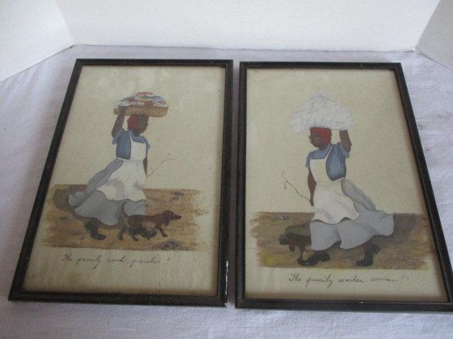 Pair of Original Black American Water Colors by Rhett W. Meade