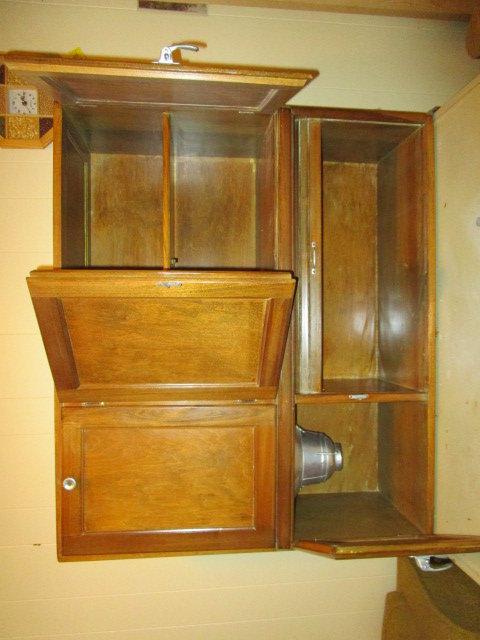 Antique Hoosier Cabinet with Enamel Top