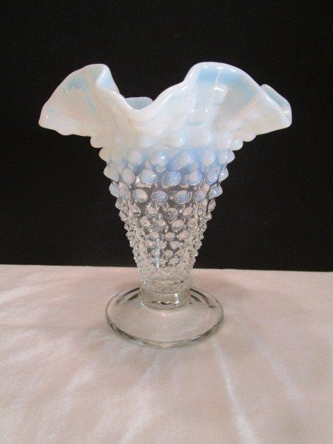 Opalescent Hobnail Fluted Vase