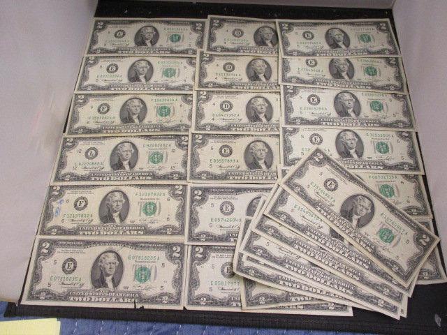 Lot of (25) $2 Bills