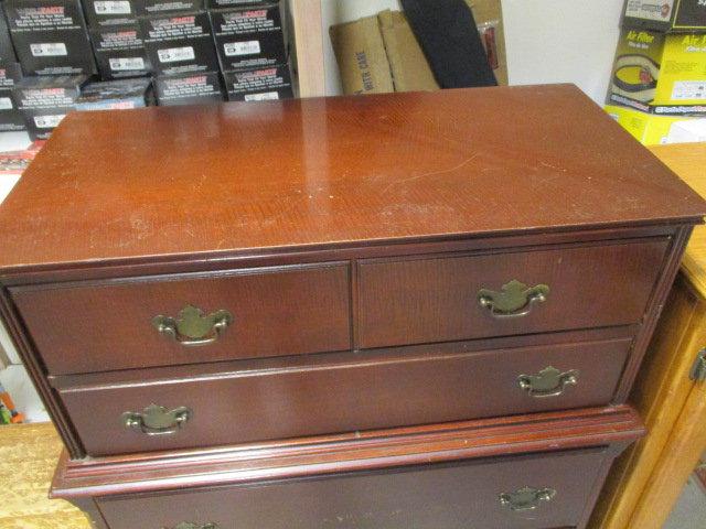 Two Over Three Mahogany Finish Chest