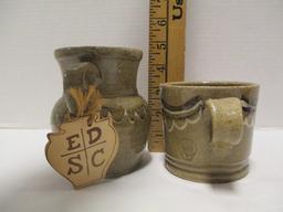 Old Edgefield Pottery Signed Creamer and Mug