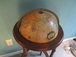 1986 World Discoverer Globe with Wood Stand