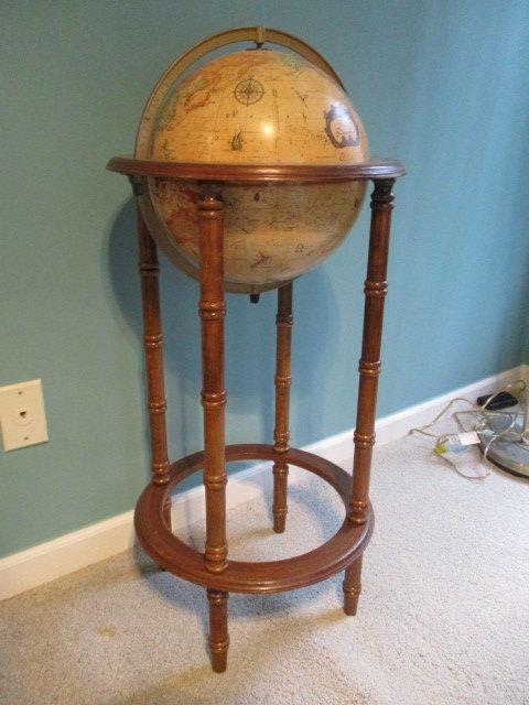 1986 World Discoverer Globe with Wood Stand