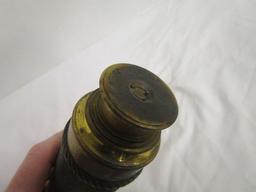 Vintage Brass Pirate Scope Monocular with Woven Covering