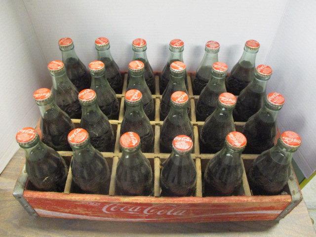 Coca-Cola Wood Crate Filled with 8 oz. Glass Coke Bottles