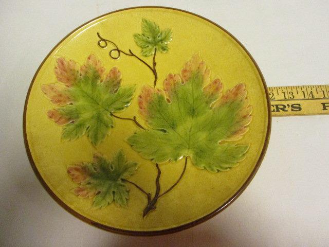 Two Baden German Hand Painted Leaf Plates