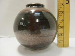 Round Signed Pottery Vase