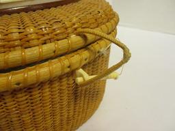 Nantucket Style Basket with Carved Whale on Top