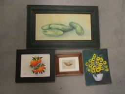 Four Signed Original Still Life Artworks