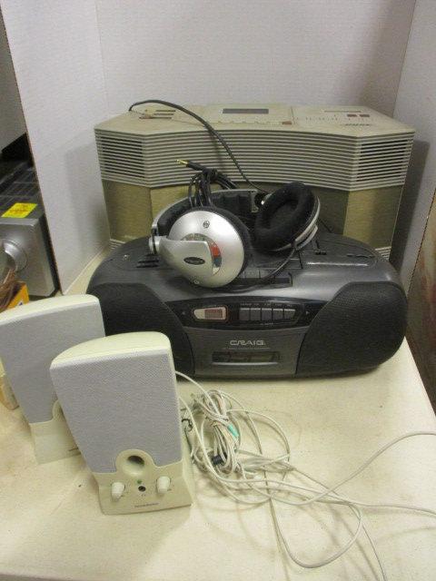 Bose AW-1 Acoustic Wave Cassette/AM/FM System, Craig CD/Radio/Cassette Boom Box,