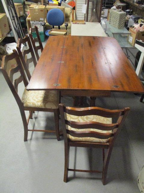 Marwood Industries Drop Leaf Bar Table with Four Chairs