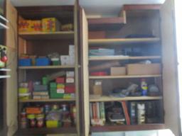 Contents of Two Wall Cabinets of Gun Powder, Misc. Live Ammo, Guide Books, etc.