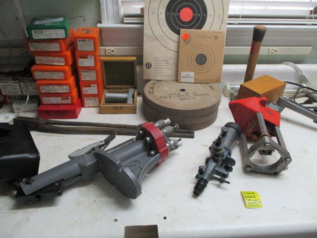 Contents of Work Desk and Drawers-Bullet Making Tools and Reloading Tools