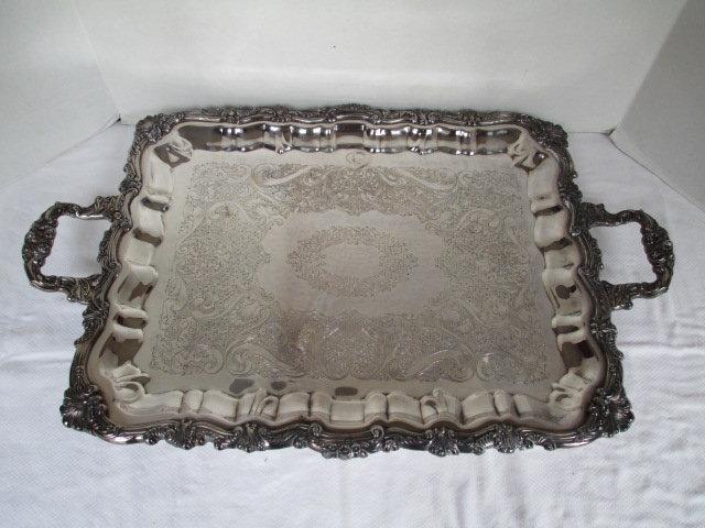 Footed Silverplated Tray