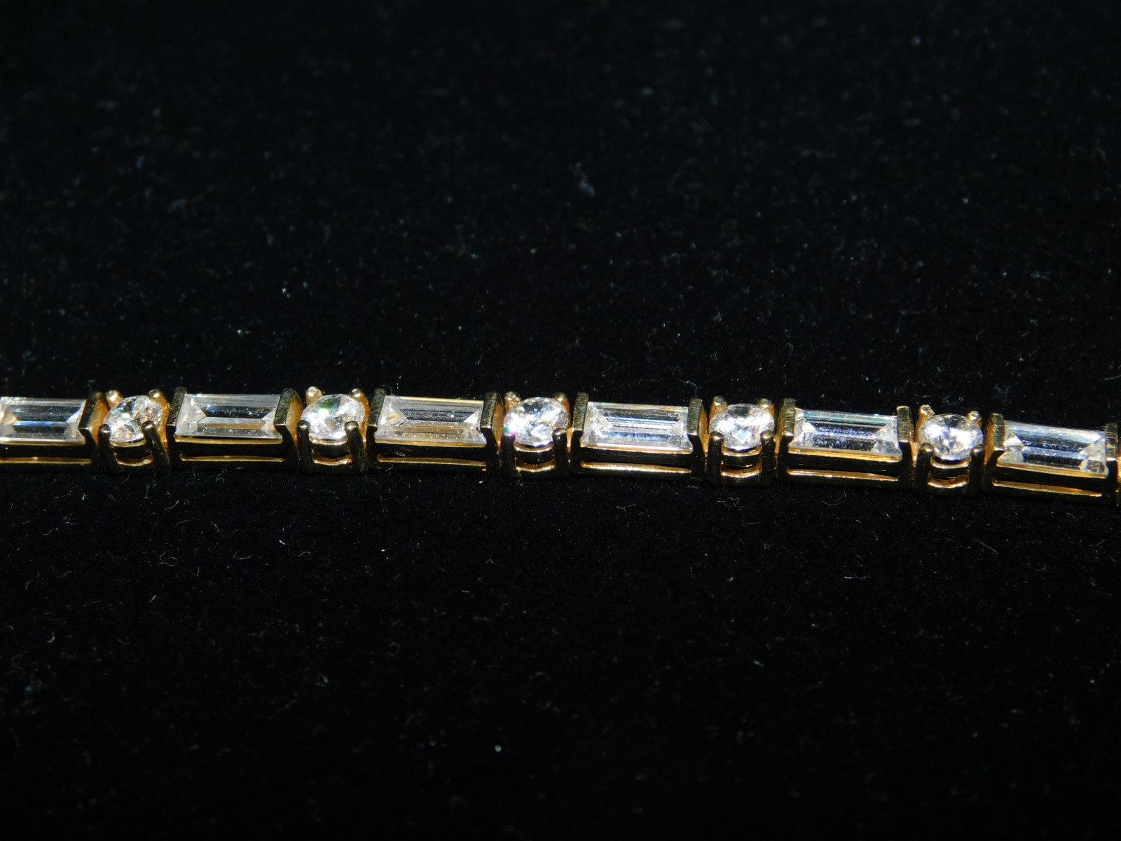 14 Kt Gold & Cubic Zirconia Tennis Bracelet BEAUTIFUL!