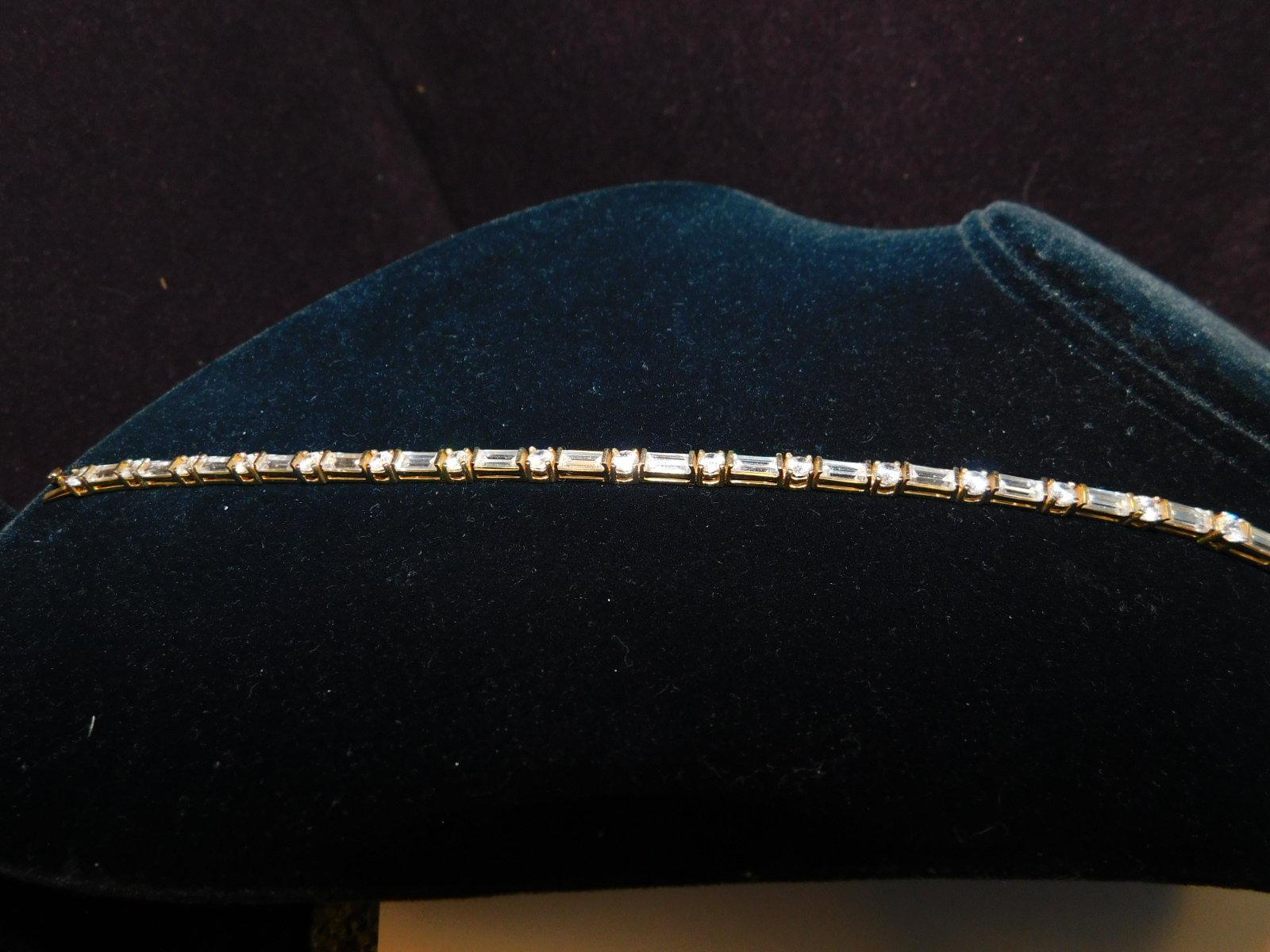 14 Kt Gold & Cubic Zirconia Tennis Bracelet BEAUTIFUL!