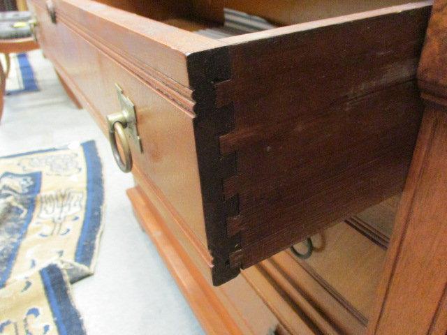 Antique Three Drawer Dresser with Marble Top and Mirror