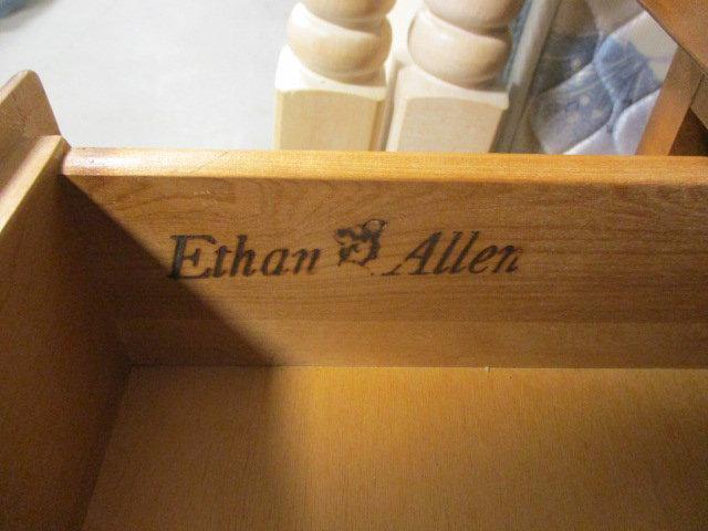 Ethan Allen Two Piece Three Drawer Three Shelf Bookcase