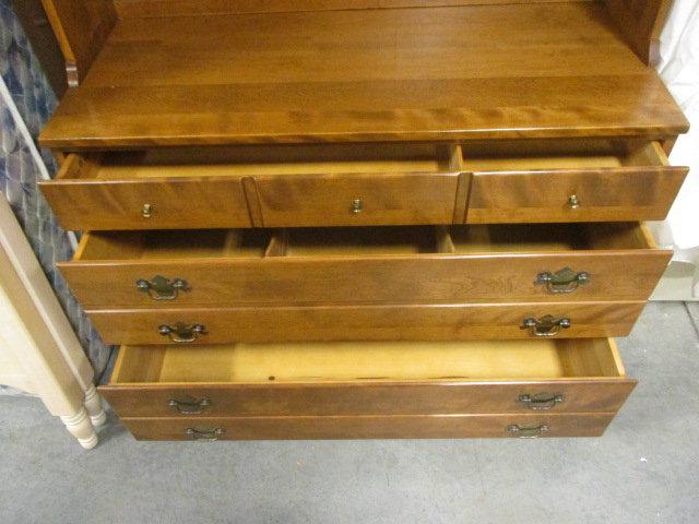 Ethan Allen Two Piece Three Drawer Three Shelf Bookcase