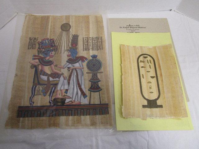 Egyptian Artwork on Papyrus Paper w/ Signature