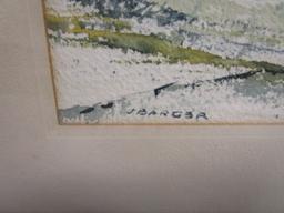 F/M Watercolor Signed J Barger